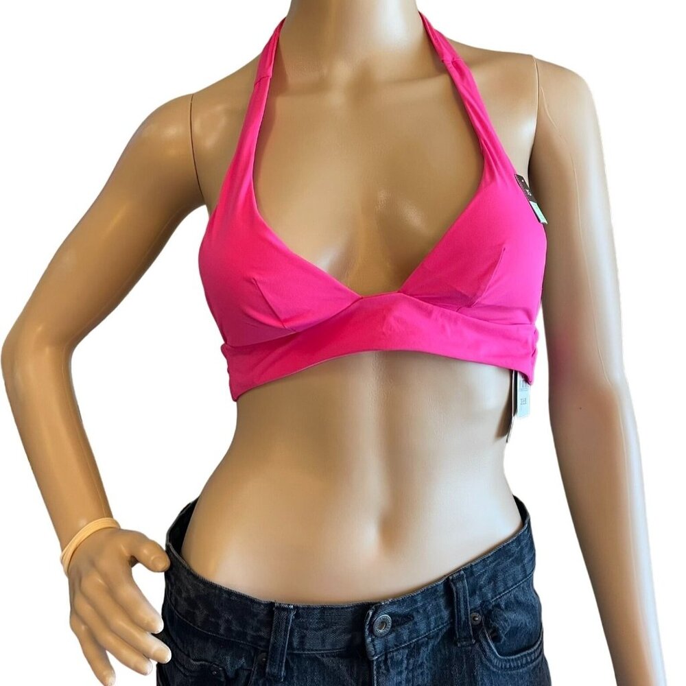 Etam Pink Halter Bikini Set XS Recycled Polyamide Removable Foam Cups